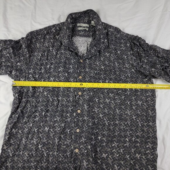 Batik Bay Mens 2XL Silk Button Up Short Sleeve Shirt Black Casual Summer Outdoor - Picture 4 of 7